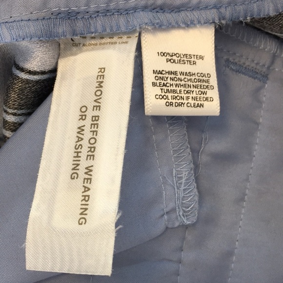 LOFT Ann Taylor Blue Black Striped Wide Leg‎ Pants Womens 12 Flat Front - Picture 13 of 14